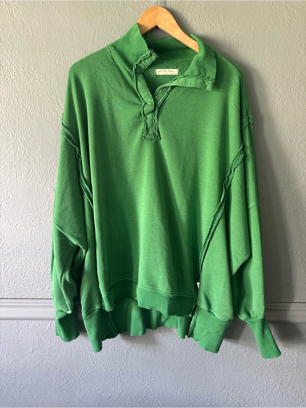 Free People We The Free Camden Henley Sweatshirt Green Size M